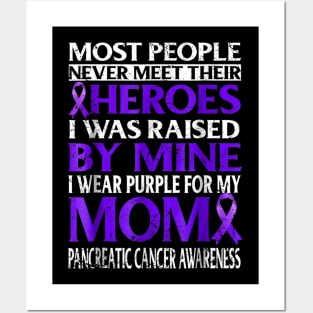 I wear Purple fo my mom Pancreatic Cancer Awareness Posters and Art